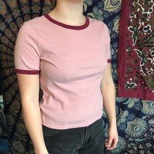 Pink Ringer T-Shirt Divided H&M Basic